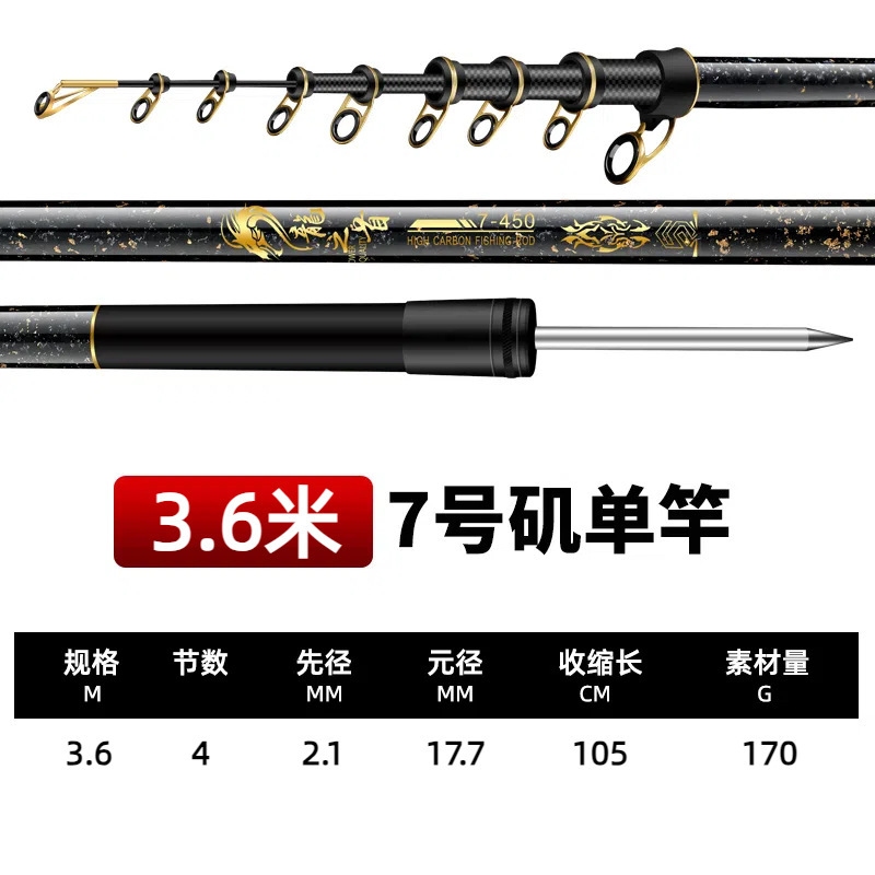 龍頭磯竿 破り竿 カーボン超軽量超硬遠投竿 ロングセクション 大型ガイドリング スライドフロート専用磯竿セット|undefined