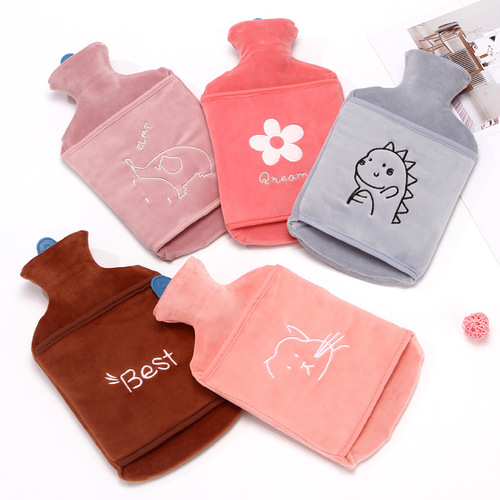 Hot water bottle, portable hot compress, belly warm water bottle, cute water-filled hand warmer bag, multi-model water-filled plush hot water bottle