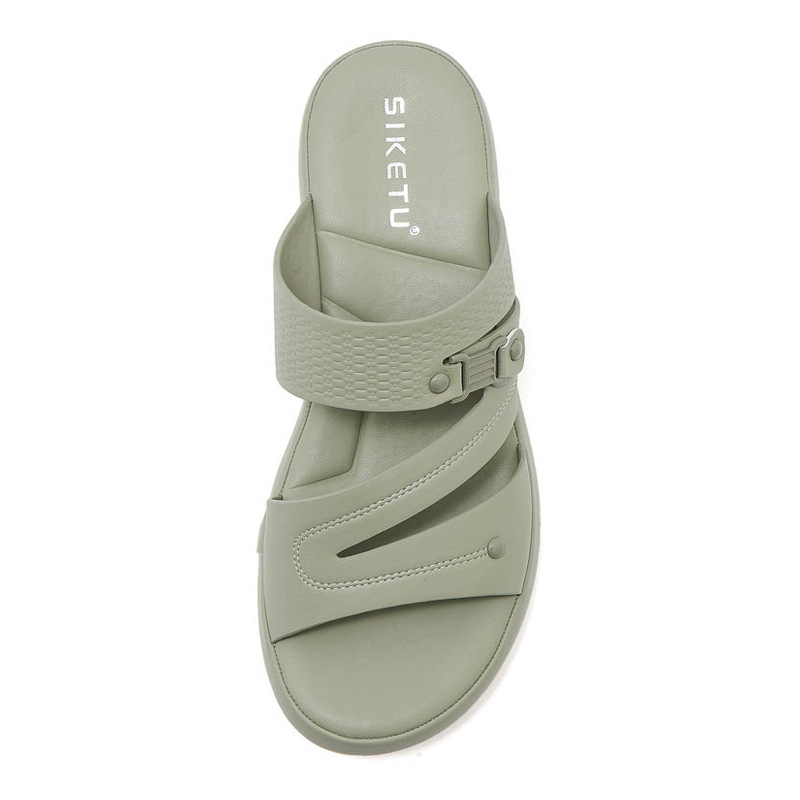 Dép sandal nữ quai chữ V đế xuồng đi biển chống trượt cỡ lớn V222-2 — Màu đen, Màu xanh lá, Màu mơ chi tiết 28