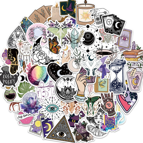 50 cartoon cross-border witch graffiti stickers can be used to decorate suitcases, pens, guitar notebooks, waterproof and can be wholesaled