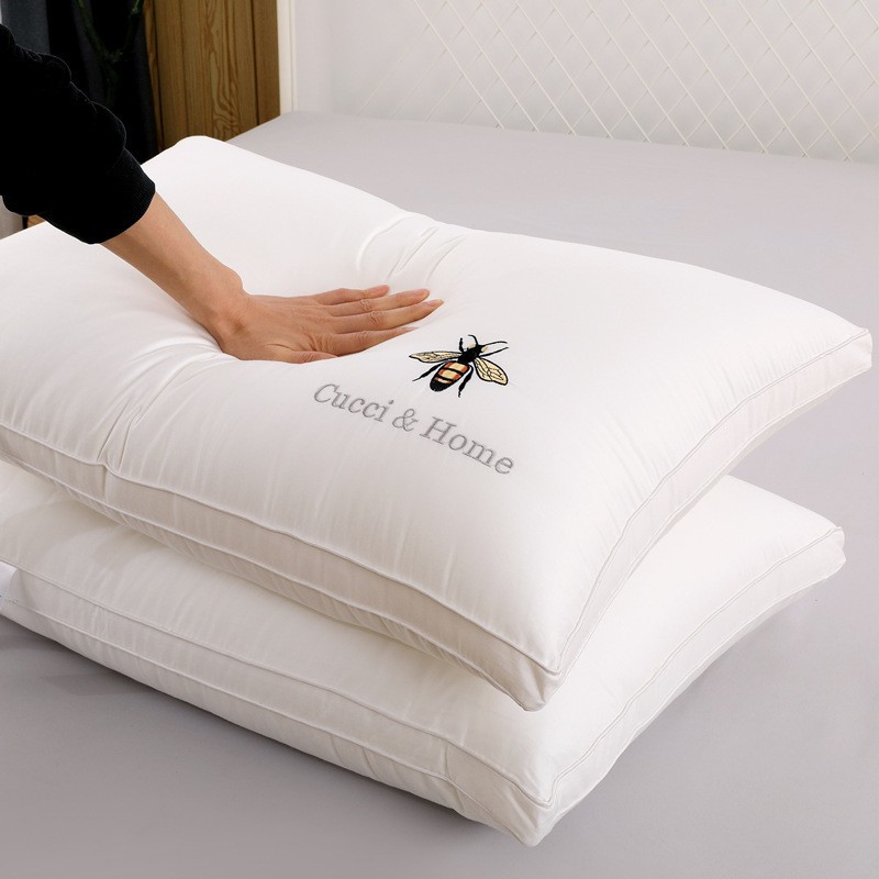 60 Count Class a Cotton Soy Fiber Neck Pillow Hotel Home Machine Washable Pressure No Flat Pillow Core Wholesale