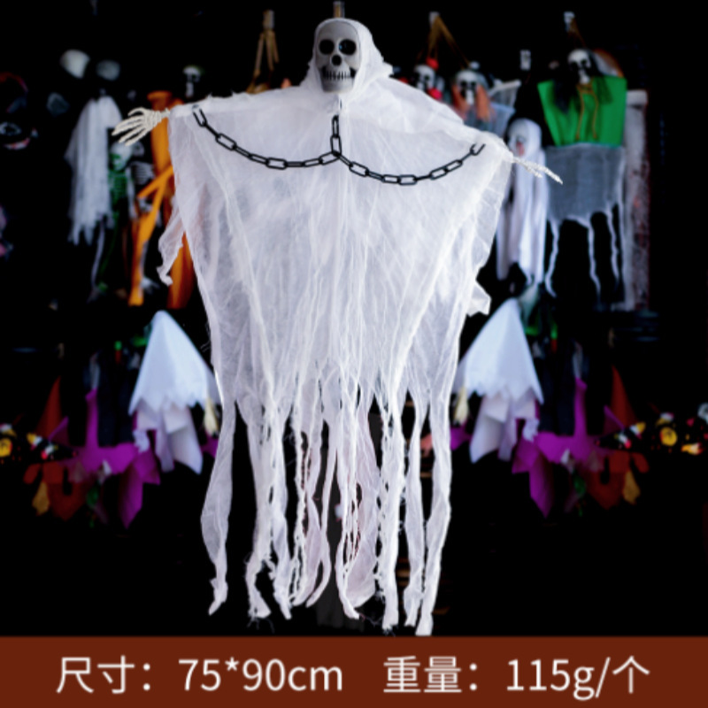 Decoración de Halloween colgando fantasma pulsera fantasma patio colgante horrores cráneo monjas fantasmas cortina de puerta fantasma atmósfera decoración props