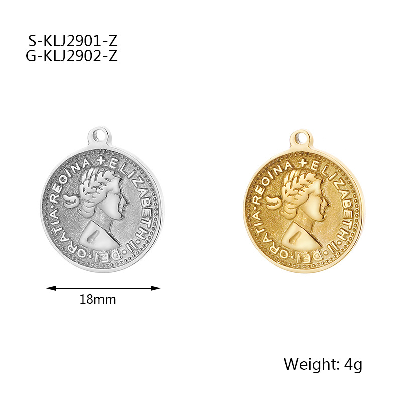 2g Weight 0.03µm Gold Plating Thickness PVD Coated Gold Plating Process Pendant Jewelry Making Type 1 Piece Stainless Steel 18K Gold Plated Human Letter Pendant