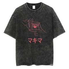 アニメチェーンソー洗濯半袖ラウンドネック Y2k tシャツ Ropa Hombre 男性服新しい tシャツ男性 tシャツ