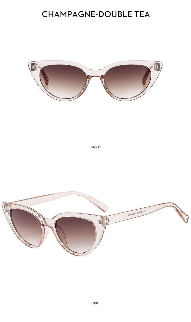 28g Weight Full Frame Glasses Structure Sunglasses Classification PC, UV400 Protection Lens Material Cat Eye Glasses Style Holiday, Travel Occasion Solid Color Pattern All Seasons Season Women's Gender Streetwear Style Streetwear Solid Color PC UV400 Protection Cat Eye Full Frame Women's Sunglasses 19