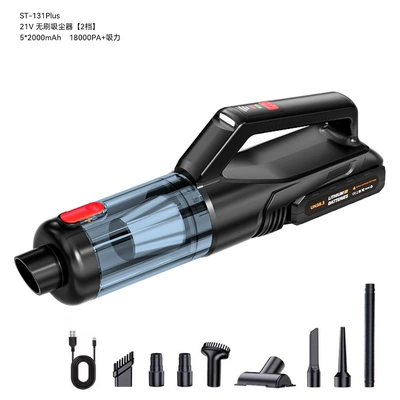 wireless charging car vacuum, high-power | Tozsoranlar - 131plusmax-black-red-decorative-parts-10000mah-one-click-dump-20000pa