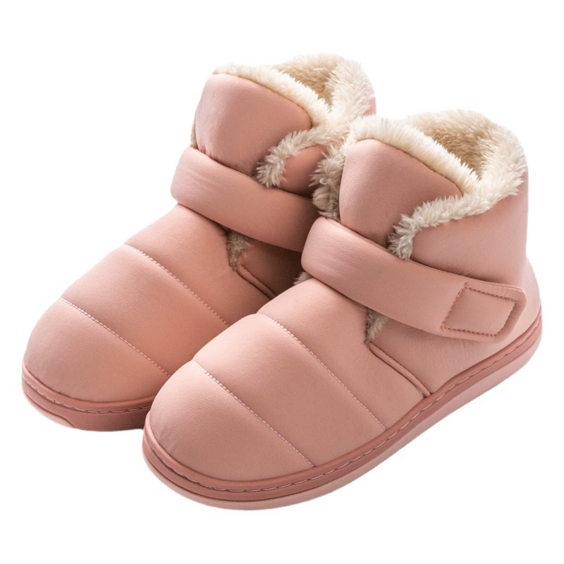 Женские хлопковые тапочки с высоким берцем, зима 2023, Новое поступление, верхняя сумка для ношения, нескользящая теплая хлопковая обувь на подкладке, Мужская зима