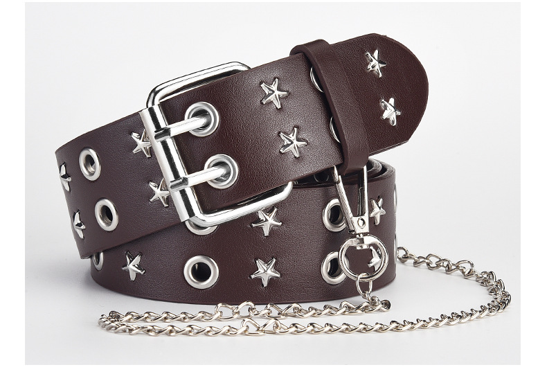 Pu Leather, Alloy Material Punk Streetwear Star Pu Leather Alloy Unisex Leather Belts