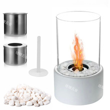 桌面酒精壁炉室内现代金属火炉黑色便携真火壁炉户外火炉跨境批发