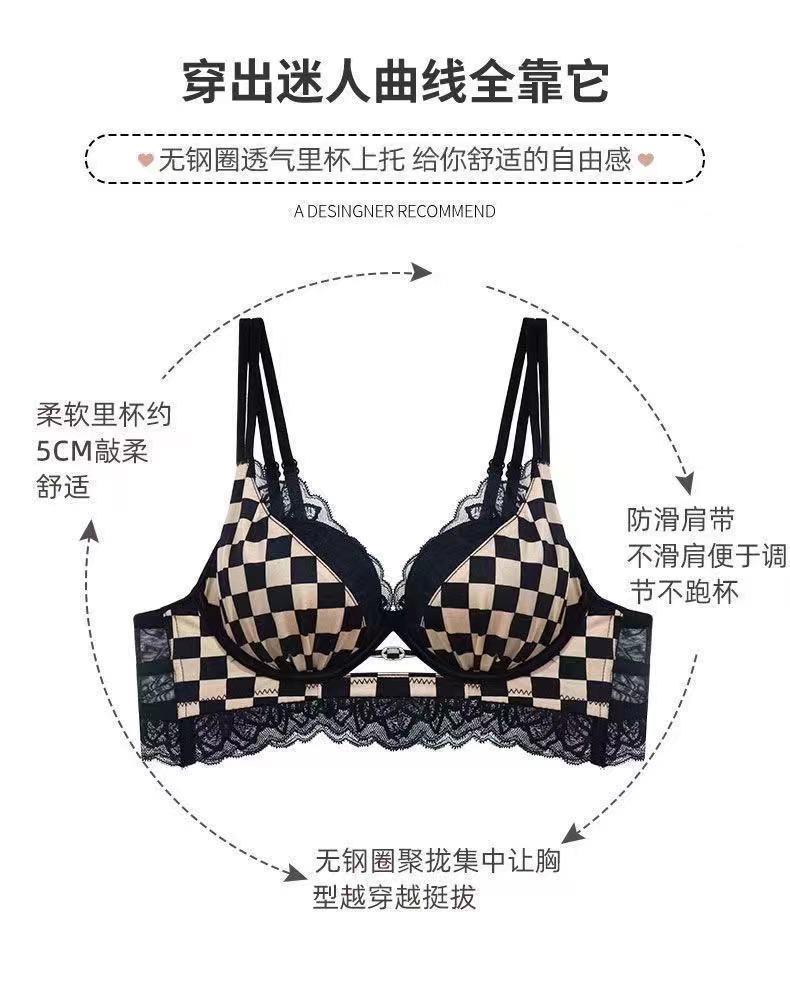 Entidad Venta caliente pequeño pecho AA engrosada ropa interior ajustable cómodo traje inalámbrico profundo V lado reunidos sujetador