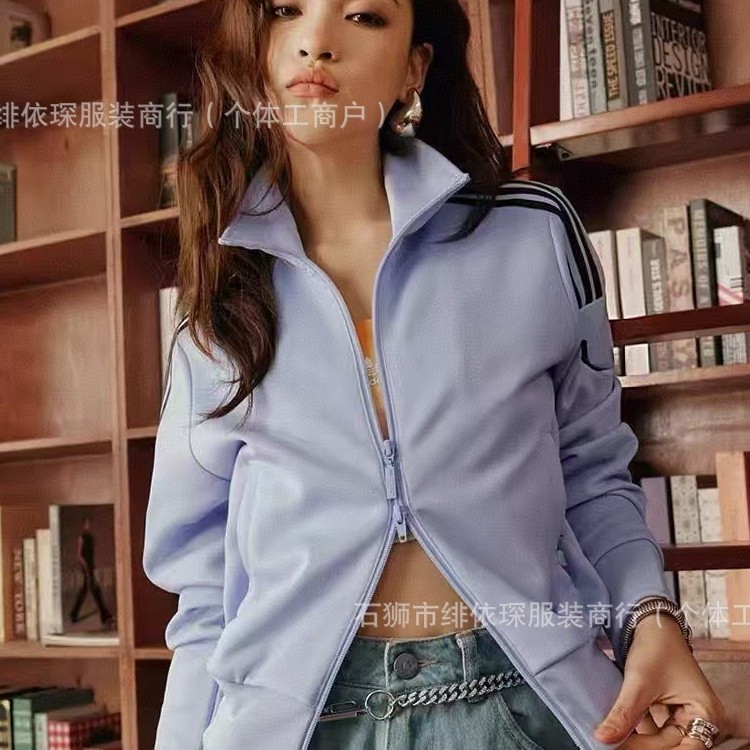 High-end embroidered logo spring and autumn trendy classic unisex sports jacket with stand-up collar, cardigan, casual jacket, sweatshirt