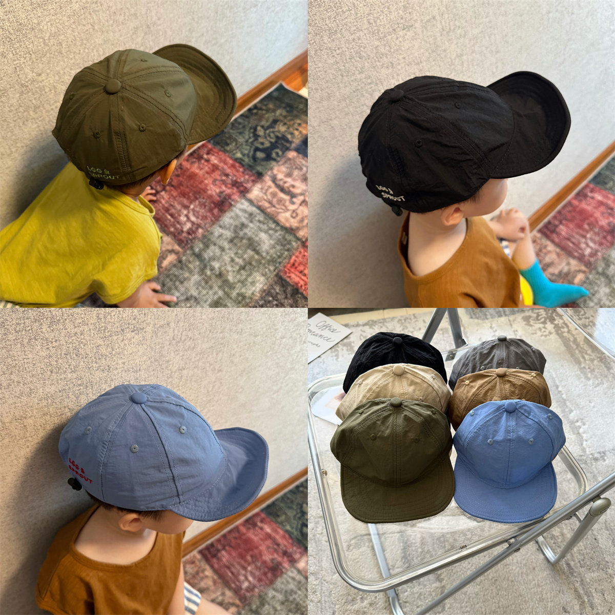 Quick dry children's summer thin solid color baseball cap for men…