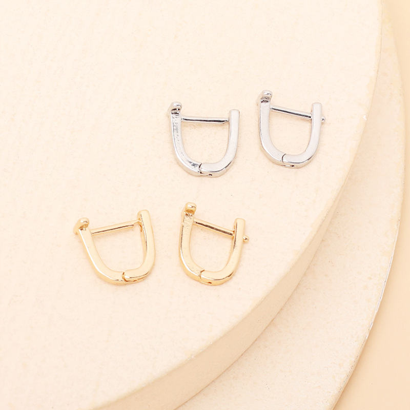 1g Weight Earrings Classification Wedding, Travel Occasion Women'S Gender Gold, Silver Color Nihaojewelry Retro Simple Geometric U-shaped Earrings Wholesale Jewelry 4