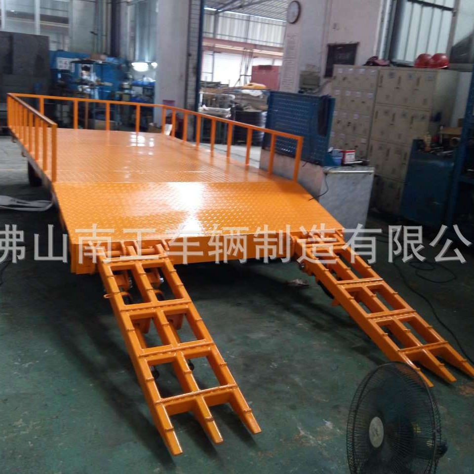 带过渡桥5吨平板拖车 无动力叉车牵引工具拖车