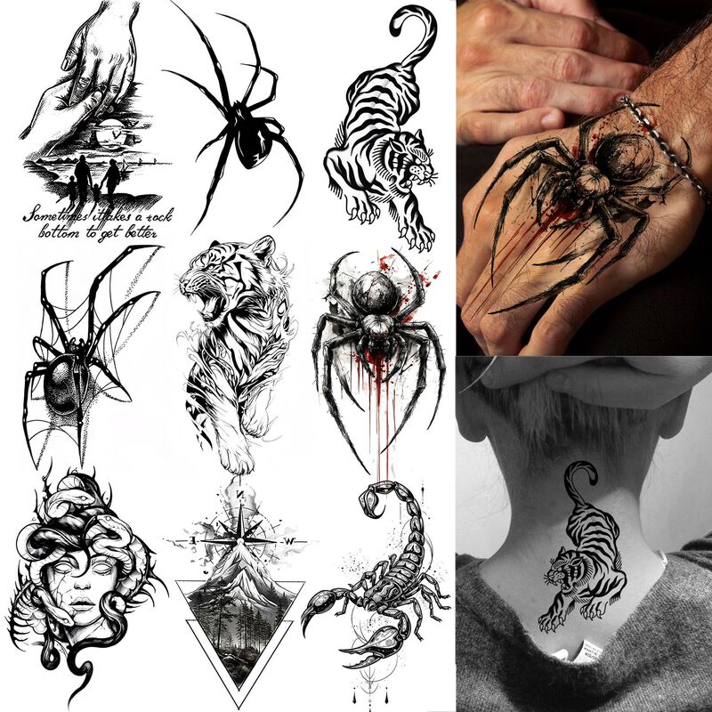 Cross-Border New Animal Tattoo Stickers Water Transfer Tattoo Stickers Halloween European and American Shein Amazon Tattoo Cross-Border New Animal Tattoo Stickers Water Transfer Tattoo Stickers Halloween European and American Shein Amazon Tattoo