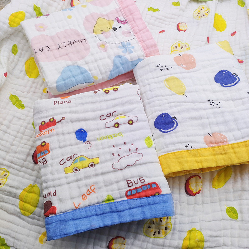 Factory wholesale six-layer high-density bag wide-brimmed baby bath towel cotton gauze baby quilt blanket kindergarten quilt