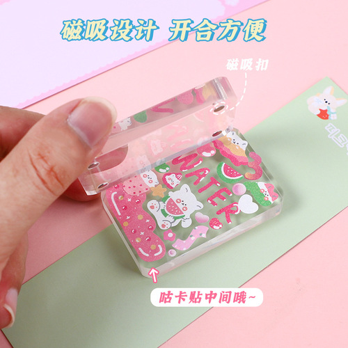 Transparent Acrylic Magnetic Goo Card Brick Cute Goo Card Sticker DIY Mahjong Goo Pan Desktop Ornament Small Gift Batch