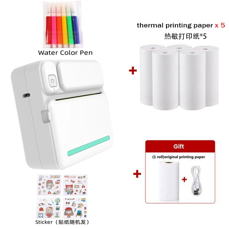 Mini Printer C19, handheld Bluetooth thermal printer, mobile app compatible, portable 135×60×155 mm
