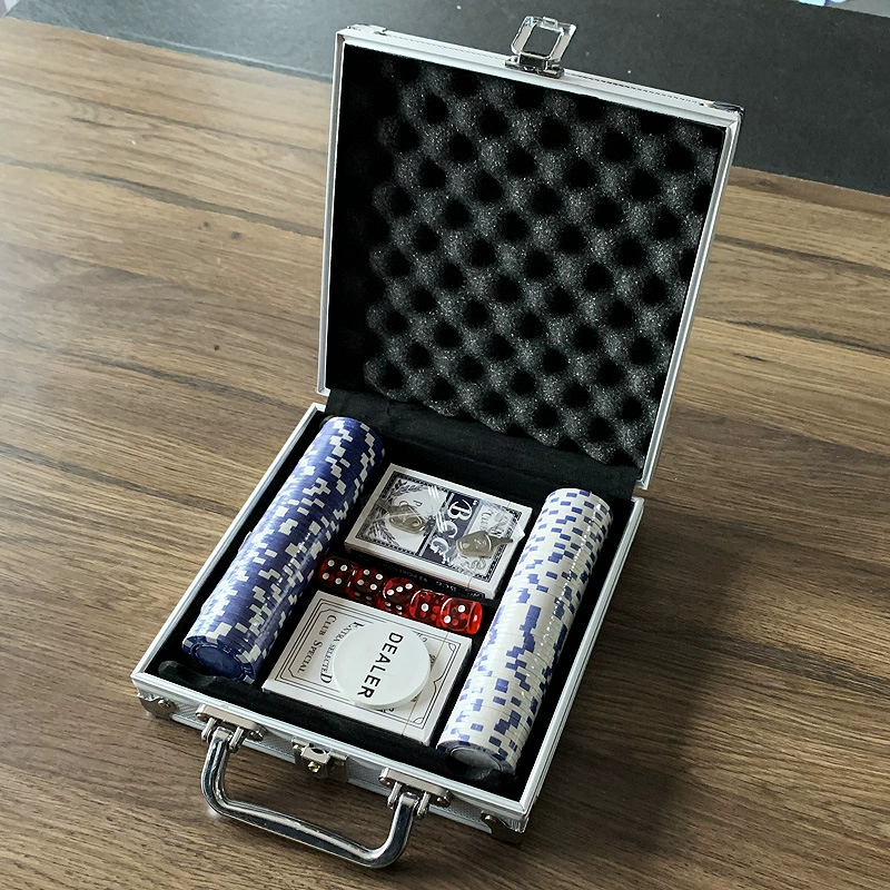 Набор фишек для Texas Hold'em, кости, коробка с замком, 100 кодов, 200, 300, 500 шт, игра-лодка, развлекательная
