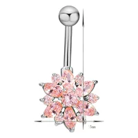 AliExpress Eaby кисточка медицинская сталь 316L пирсинг ювелирные изделия Хризантема пупок ноготь пупок кольцо