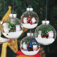 transparent Christmas ball pet seamless hollow plastic ball sphere Christmas decoration hanging ball DIY Christmas tree hanging ornament