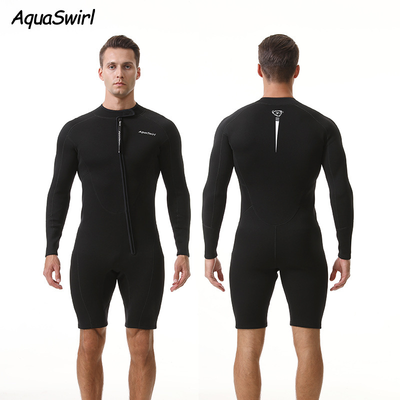 Wetsuit 2mm Long-Sleeved Shorts One-Piece Surfing Suit Sun Protection Warm Wetsuit Swimsuit Senior Men's Suit Wetsuit 2mm Long-Sleeved Shorts One-Piece Surfing Suit Sun Protection Warm Wetsuit Swimsuit Senior Men's Suit