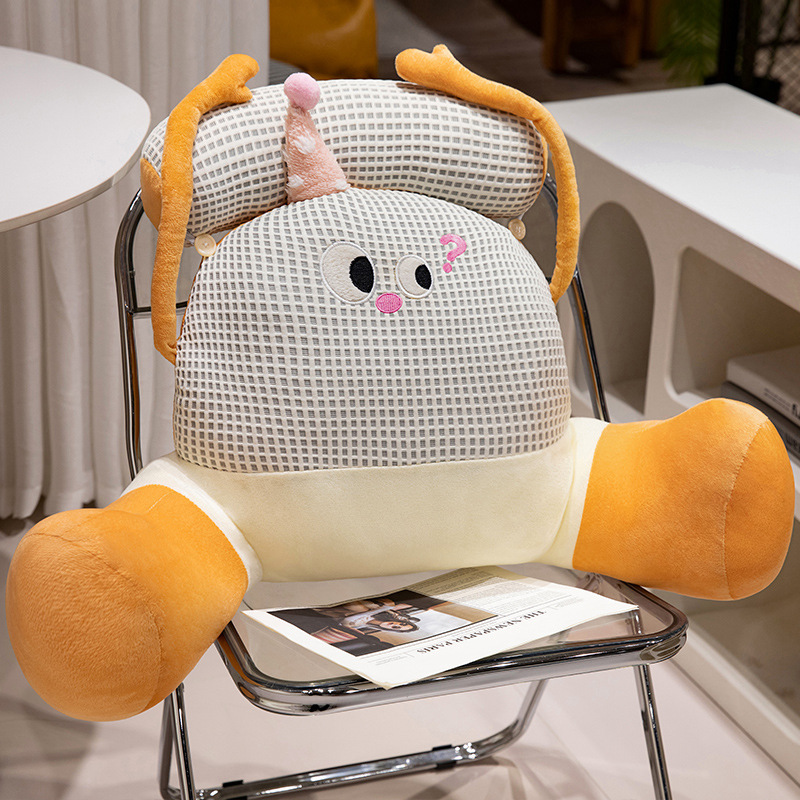 Nueva dopamina ojos grandes dibujos animados lindo cintura grande para la cabecera de la cama bolsa suave respaldo grande cojín de la cintura de la oficina cojín