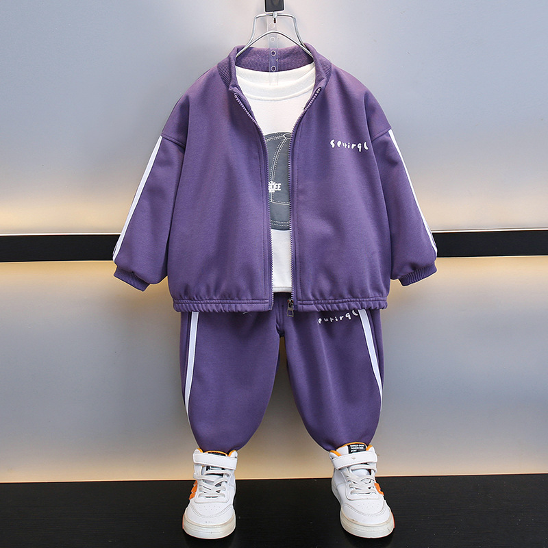 6135 Traje de primavera y otoño para niños 2024 Nueva ropa deportiva de otoño para bebés de estilo occidental Traje de dos piezas coreano para niños