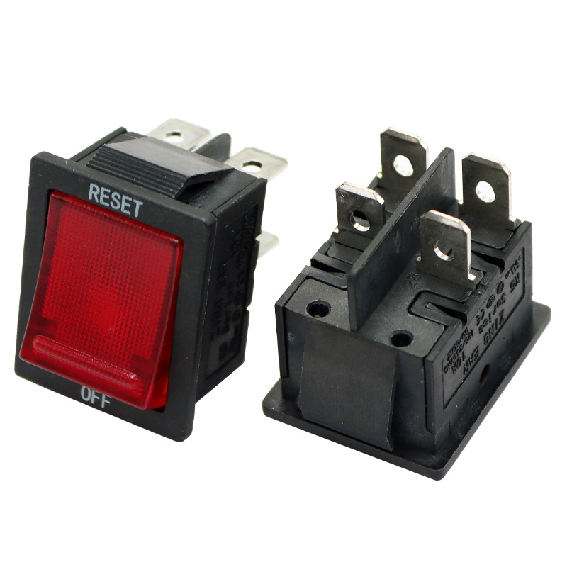 船型过流保护开关双极过载保护器设备翘板开关排插断路器K5二合一