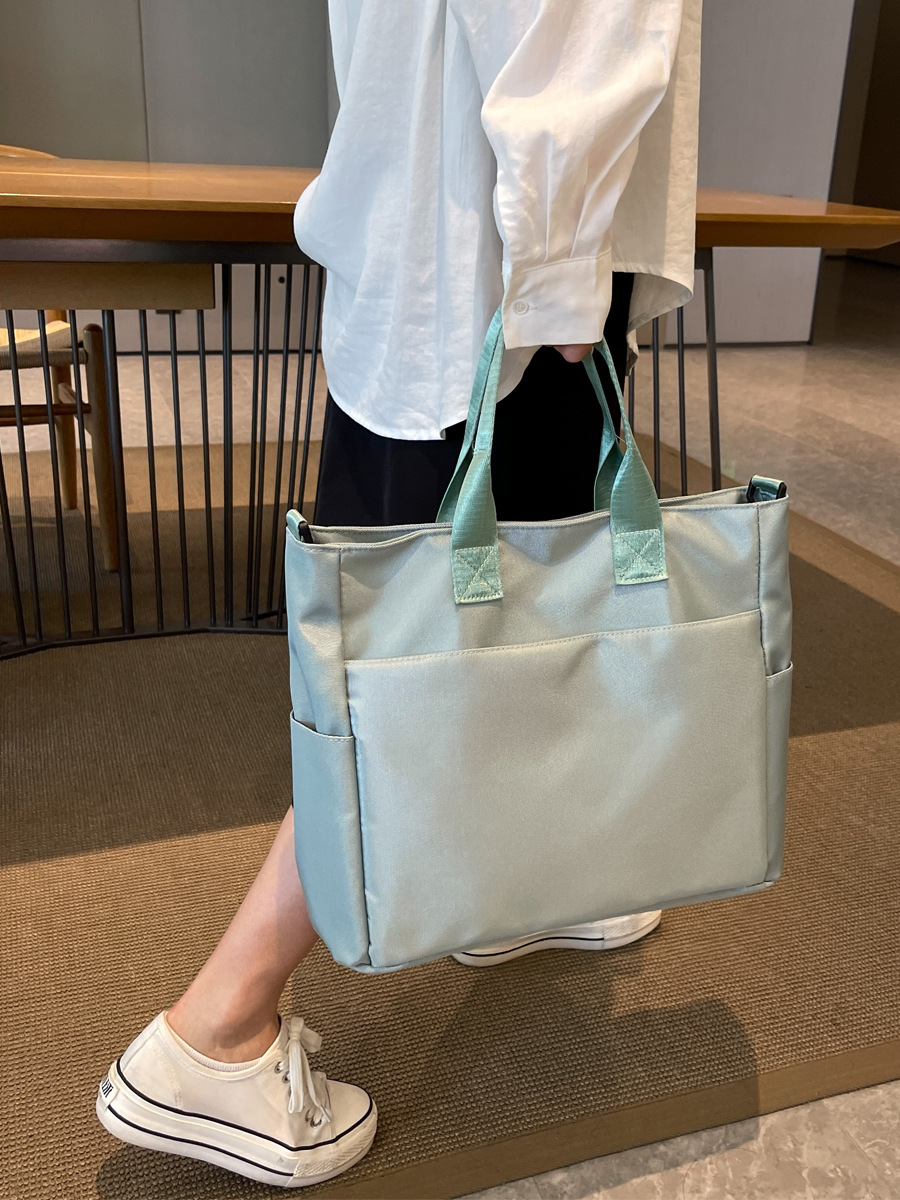 Bolso de mano de gran capacidad para mujeres bolso de hombro de trabajo de cercanías bolso de clase de estudiante universitario simple bolsa de mensajero Oxford tela