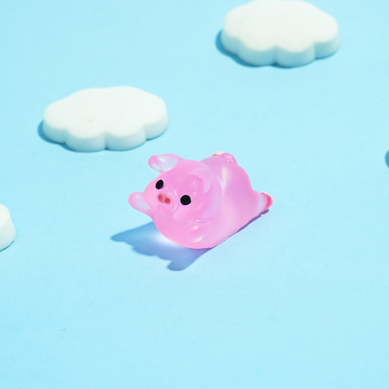 Luminoso Cerdito mate Comercio electrónico Accesorios luminosos hechos a mano de bricolaje Accesorios de resina Decoración de micro paisaje Papelería Regalos