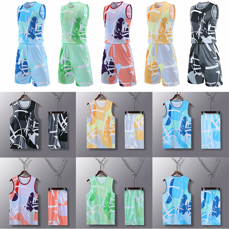 Basketball suit men's youth competition suit Jersey personality basketball sports vest training printing a generation of hair