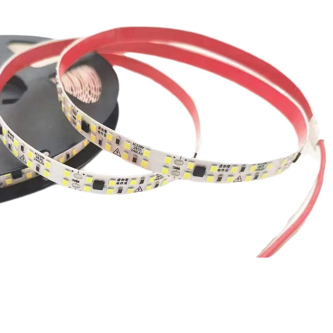 No drive 220v luz con parche 2835/120 cuentas 10 cm una tira autoadhesiva tira de luz led al por mayor