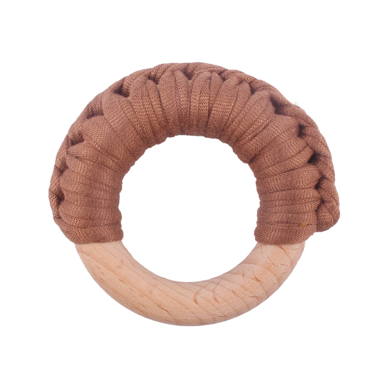 Nuevo bebé suministros hechos a mano de algodón tejido creativo bebé Beech anillo mordedura molar juguete mano
