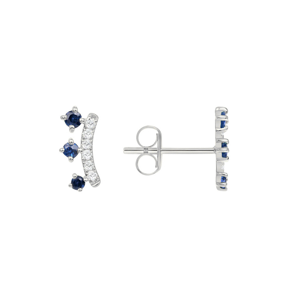 Fashion Geometric Sterling Silver Plating Zircon Ear Studs 1 Pair