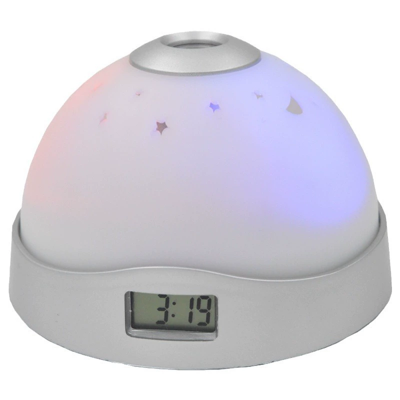 Creative Dream Colorful Star Monthly Projection Alarm Multifunctional Lazy Luminous Projective Clock Round Projective Clock