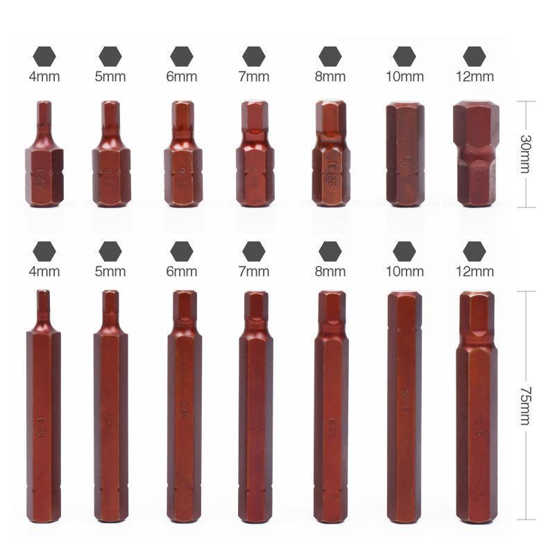 Nuevo 15-pieza hexagonal socket S2 Destornillador hexagonal destornillador cabeza hexagonal destornillador conjunto de herramientas traje
