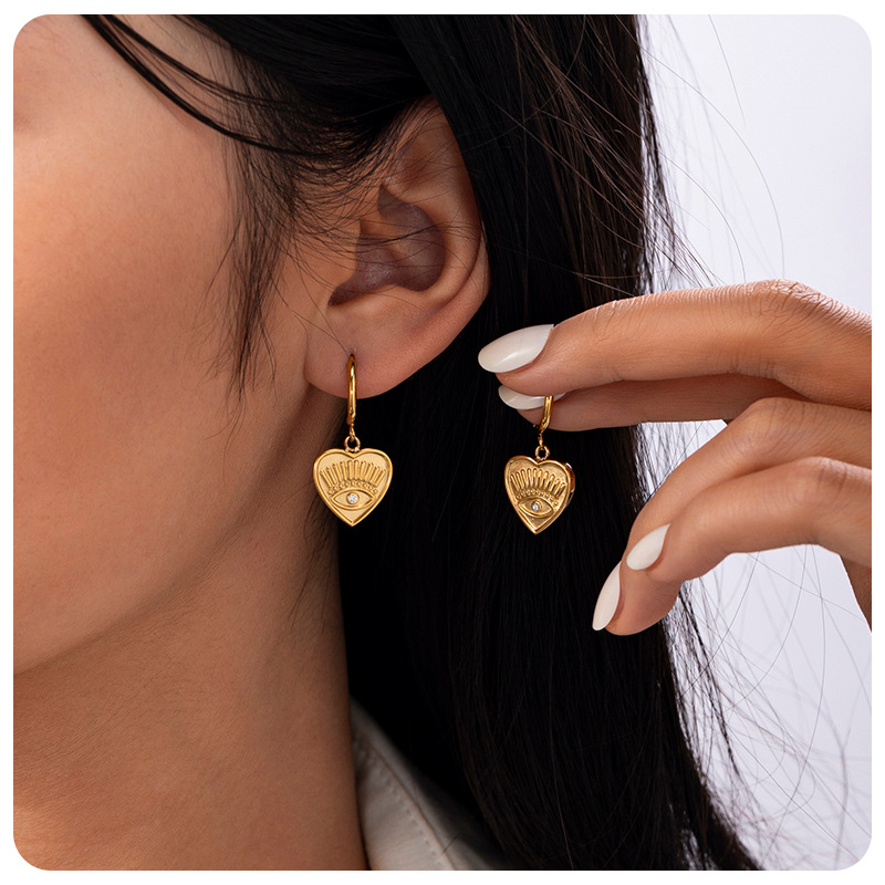 Tiana amor orejas de zircon colgante de acero de titanio orejas de acero inoxidable joyas DIY amor explosión
