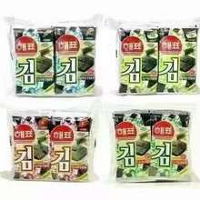 韓國食品海牌海苔2克*8整箱拍40袋拌飯海苔原味墨魚奶酪味可代發