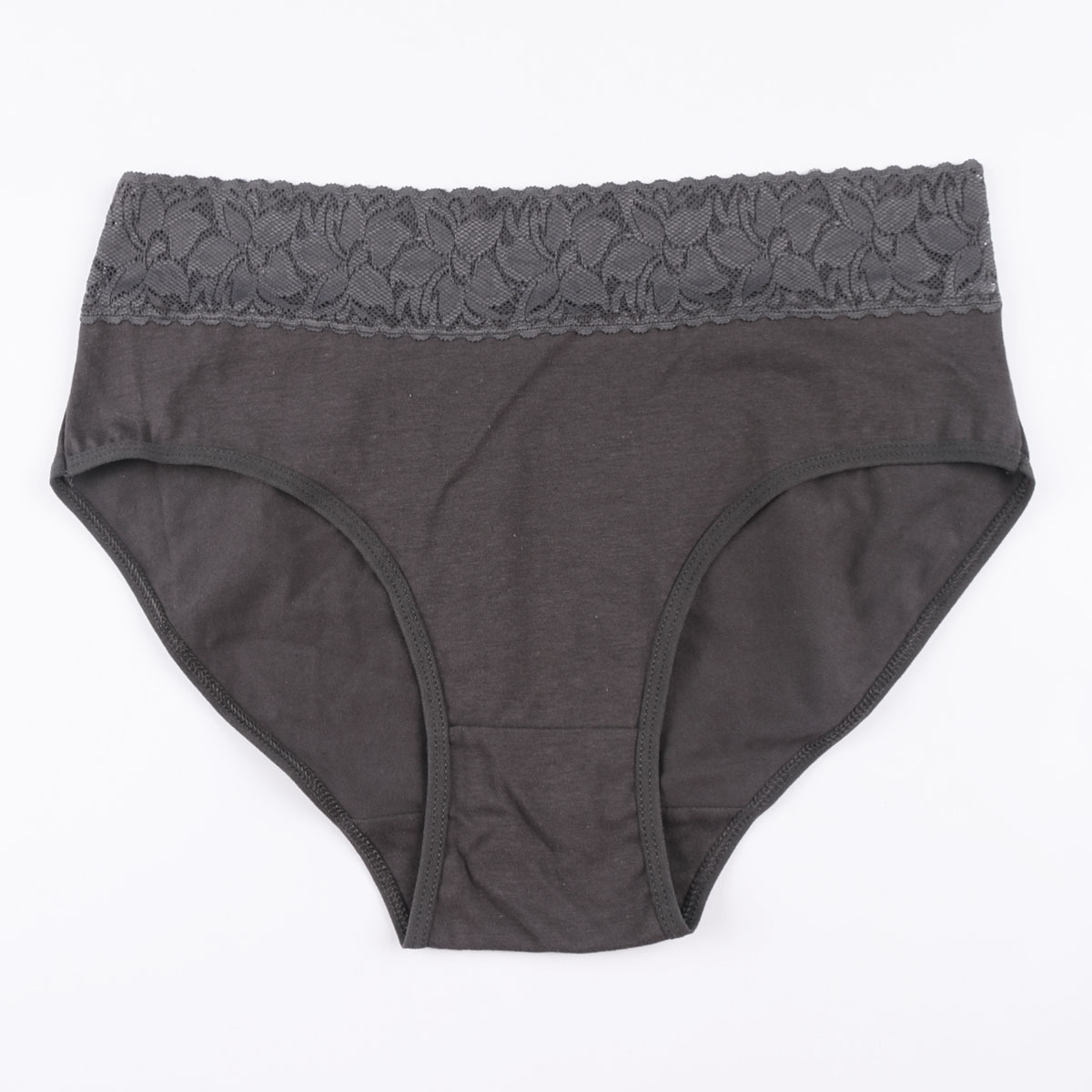 Solid Color Flower Comfort Mid Waist Briefs Panties display picture 6