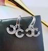 Tide, silver needle, earrings, silver 925 sample, simple and elegant design, internet celebrity, Chanel style