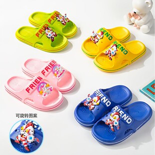 25 new children's slippers cartoon rotatable cute boys and girls children soft bottom bathroom slippers wholesale