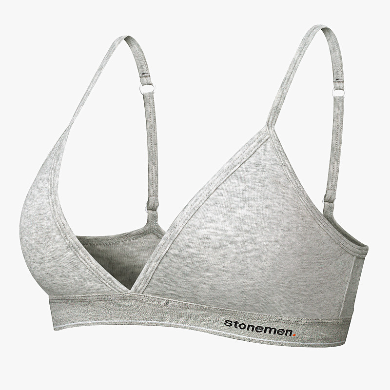 French Sports Bra for Women, Thin, Small Breasts, Push-Up, Secondary Breast Reduction, Anti-Sagging Triangle Cup, No Rims, New Bra