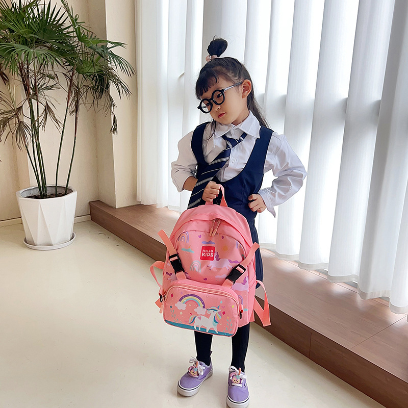 Gran capacidad nuevo estudiante de la escuela primaria mochila primer y segundo grado unicornio reducción carga chica viaje crossbody bolsa hombro
