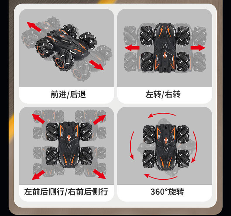 跨境2.4G特技漂移遥控车双面翻滚越野攀爬车男孩高速电动玩具批发详情6