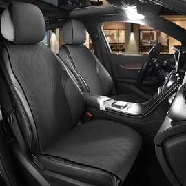 汽车坐垫四季通用翻毛皮透气座椅科技布马鞍垫座垫套夏季打孔通风