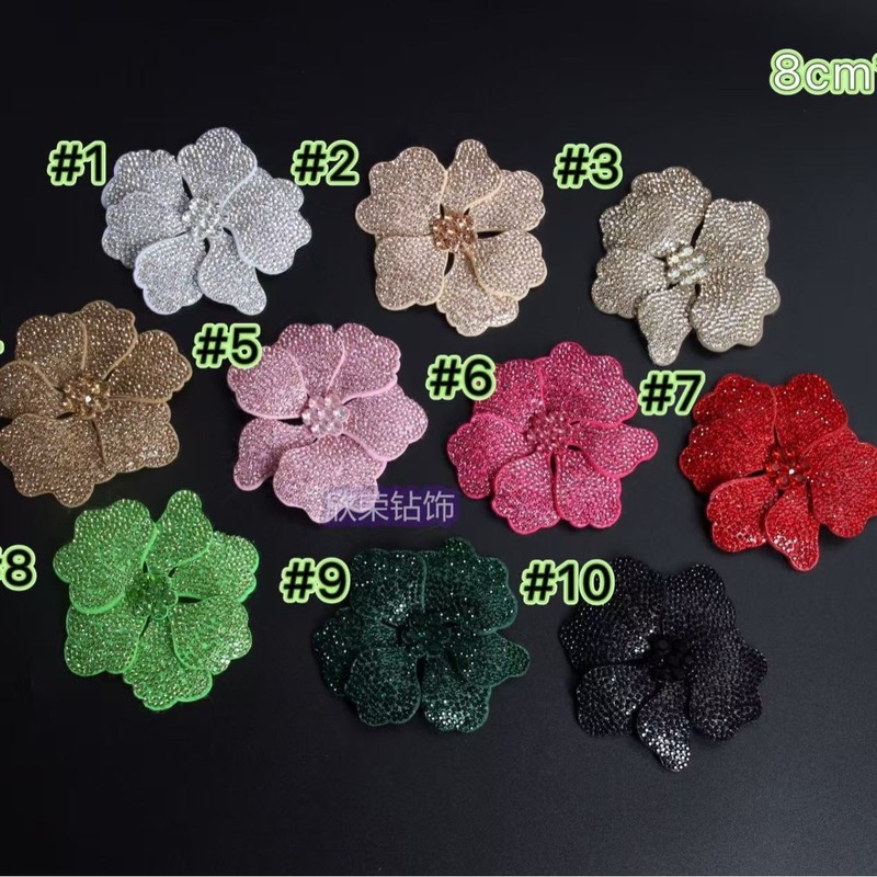 贴跨境diy水钻立体花朵装饰品 玻璃钻礼服包包装饰鞋头鞋扣配件|undefined
