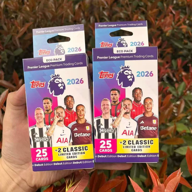Подлинная авторизованная коллекционная карточная коробка Topps Premier League 2025-2026 с витриной, скрытая карточка периферийной millet-карты