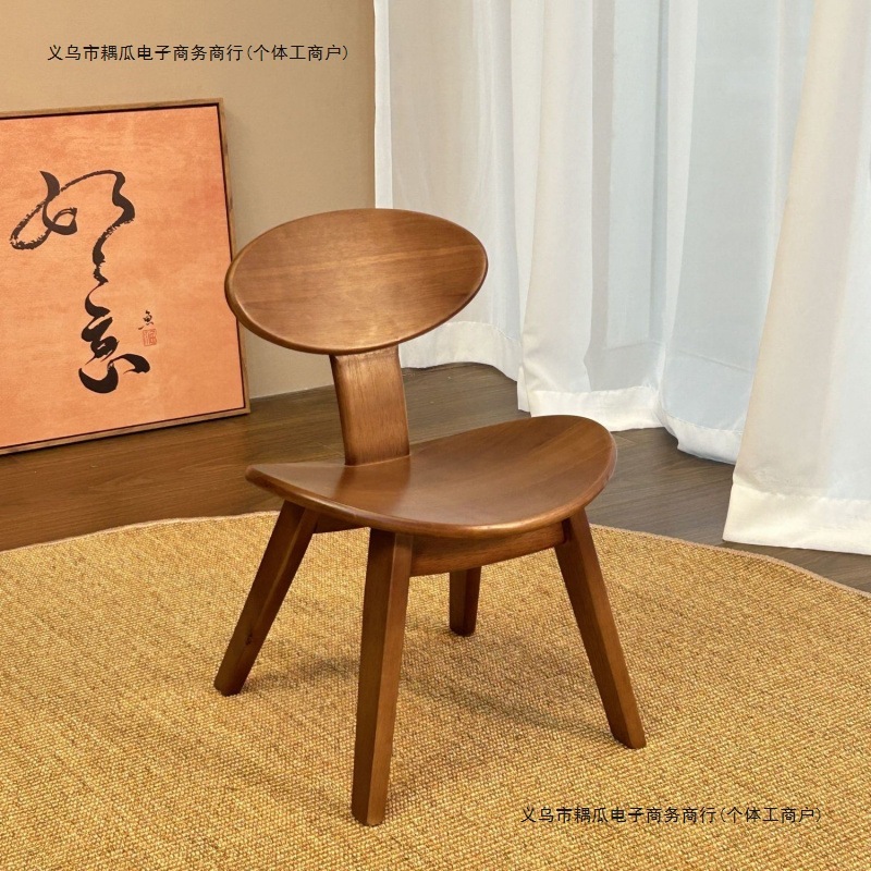 新しい全無垢材シェルスツール、モダン、軽い高級感、シンプル、ホームレジャー、子供用背もたれ椅子、食器洗いと靴交換用スツール|undefined