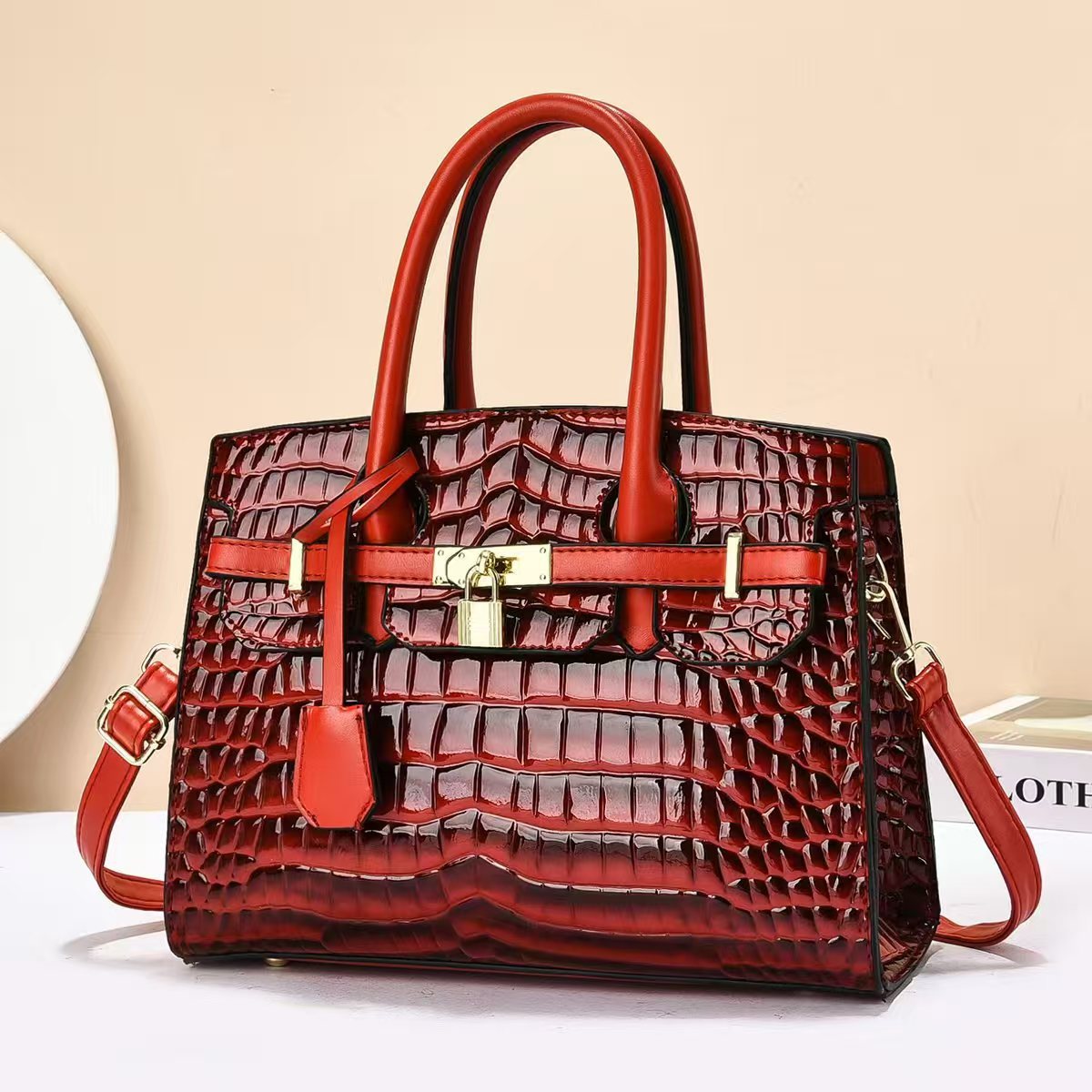 Casual de moda piedra de piel brillante temperamento bolso de hombro universal bolso de mano de viaje diario mochila bolso de mano